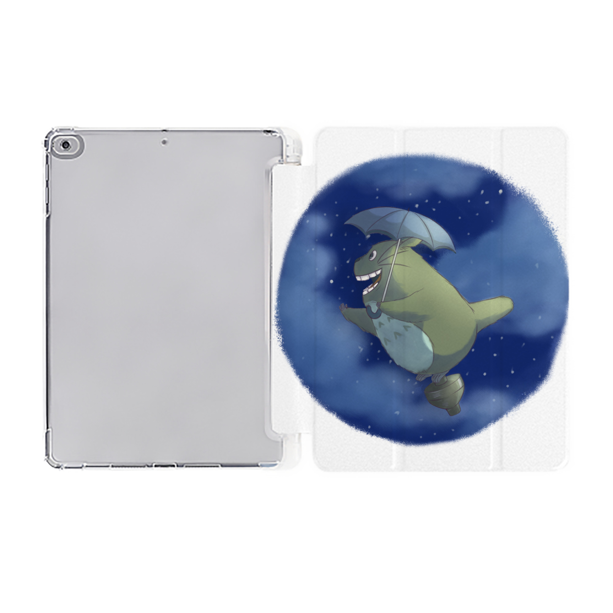 （画像用） となりのトトロ 草壁メイ 草壁サツキ My Neighbor Totoro Satsuki Kusakabe Mei Kusakabe IPad ケース ペン収納付き 三つ折りスタンド PUレザー×シリコン 対応機種9.5/10.5/10.9インチ